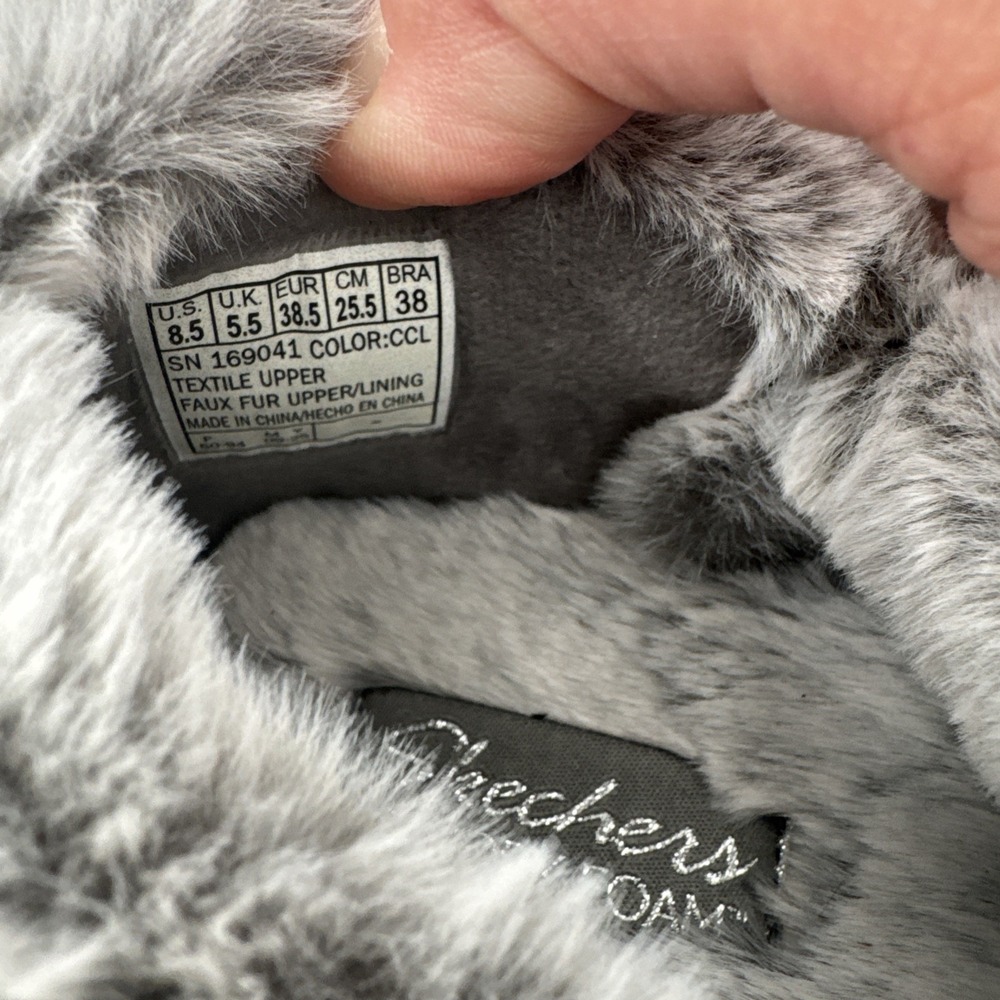 Skechers Cozy Campfire Fresh Toast Slippers Womens Gray Clog Faux Fur Size 8.5 - Picture 7 of 9